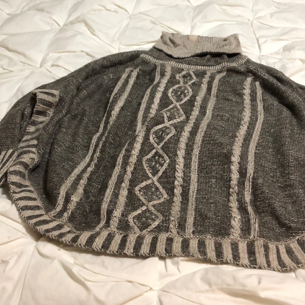 Anthropologie Poncho turtle neck sweater - Picture 3 of 3